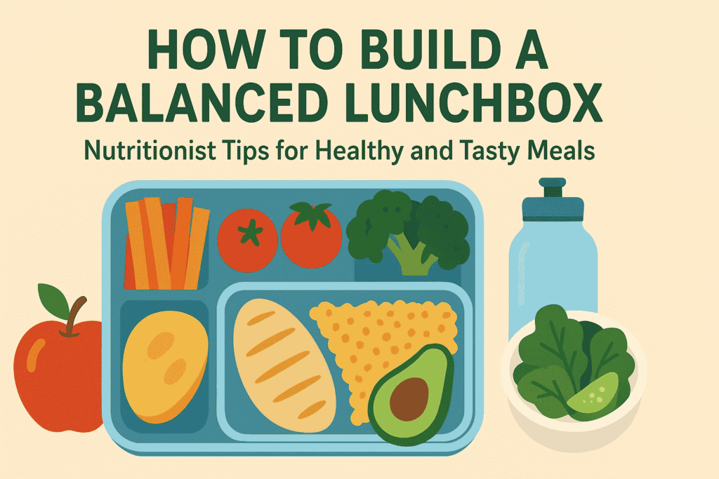 Are you struggling to find healthy lunchbox ideas for school or work? Building a balanced lunchbox doesn’t have to be complicated. Whether you're packing for kids or yourself, knowing how to build a balanced lunchbox ensures you get the proper nutrients without stress. This post will guide you through easy, practical steps and share simple lunch box ideas for adults packed with flavour and nutrition. Why Is It Important to Build a Balanced Lunchbox? A well-balanced lunchbox fuels your body and brain, keeping energy levels steady throughout the day. For busy adults and kids alike, skipping balanced meals can lead to afternoon slumps, cravings, or overeating later. The challenge? Fast-paced days often push us toward unhealthy convenience foods. If you ask how to build a balanced lunchbox correctly, the secret lies in mixing key food groups in the proper portions. This blog will break down these essential components with nutritionist-approved tips, healthy lunchbox recipes and packed lunch ideas for school or work. What Makes a Balanced Lunchbox? Health experts agree that a balanced meal combines a variety of nutrients to sustain energy and well-being: Lean Protein: Supports muscle repair and keeps you full longer. Whole Grains: Provide fibre for digestion and steady energy. Fruits and Vegetables: Packed with vitamins, minerals, and antioxidants. Healthy Fats: Help absorb nutrients and promote brain health. Hydration: Water or healthy drinks keep you refreshed. How to Build a Balanced Lunchbox: Step-by-Step Guide 1. Start With a Protein Source Protein is key to satisfying hunger and supporting muscle health. Choose lean choices like grilled chicken, turkey, beans, tofu, boiled eggs, or yogurt. For kids, fun-shaped cheese slices or peanut butter sandwiches (if allowed) are crowd-pleasers. 2. Add Whole Grains for Lasting Energy Replace white bread or rice with whole-grain options like whole-wheat wraps, brown rice, quinoa, or oats. These grains release energy slowly and keep you fuller longer. 3. Include Colourful Fruits and Vegetables Aim to fill half your lunchbox with vibrant fruits and veggies. Cherry tomatoes, carrot sticks, berries, apple slices, and cucumber rounds work well. These add fibre, essential vitamins, and a satisfying crunch. 4. Incorporate Healthy Fats Including a small portion of healthy fats improves taste and nutrient absorption. Think avocado slices, nuts, seeds, or a drizzle of olive oil on salads. 5. Choose a Healthy Drink Water is the best choice to stay hydrated. You can also pack unsweetened herbal teas or diluted fruit-infused water for some flavour without extra sugar. 6. Don't Forget a Balanced Snack or Dessert Going for a little natural sweetness or crunch can keep your spirits up. Try homemade granola bars, Greek yogurt with honey, or fresh fruit. Simple Lunch Box Ideas for Adults Mediterranean Quinoa Bowl: Quinoa, cherry tomatoes, cucumber, feta, olives, and grilled chicken with a lemon-olive oil dressing. Turkey and Avocado Wrap: Whole-wheat wrap with sliced turkey, avocado, mixed greens, and hummus. Veggie and Hummus Bento: Carrot sticks, bell peppers, cucumbers with hummus, a boiled egg, and a small whole-grain roll. Chickpea Salad Jar: Layer chickpeas, spinach, tomatoes, red onion, and avocado with a tangy vinaigrette. Healthy Lunchbox Recipes for Kids and School Rainbow Veggie Pinwheels: Whole-grain tortillas, cream cheese, shredded carrots, spinach, and bell peppers rolled and sliced. Mini Chicken and Veggie Muffins: Baked with lean chicken, spinach, and cheese for protein and veggies in a fun bite. Fruit and Yogurt Parfait: Layers of Greek yogurt, mixed berries, and granola. Peanut Butter Banana Sandwich: Whole-grain bread with natural peanut butter and banana slices. Real-Life Examples: Success Stories Jessica, a busy mom, noted how her kids finally started looking forward to lunch when she packed colourful bento-style boxes with varied foods and healthy dips. A health-conscious professional, Mark credits his afternoon productivity to balanced wraps and hydration habits inspired by nutritionist tips. Benefits of Building a Balanced Lunchbox Sustained Energy: No more mid-afternoon crashes. Better Focus: Nutrients support brain function. Weight Management: Balanced meals prevent overeating. Positive Eating Habits: Encourages healthy choices long-term. Improved Mood: Steady blood sugar can uplift mood and reduce irritability. Common Questions About Building a Balanced Lunchbox How often should I change the foods in my lunchbox? Variety is significant—aim to rotate proteins, grains, and veggies weekly to keep meals interesting and cover all nutrient bases. Can I prepare lunchboxes ahead of time? Absolutely! Meal prepping on weekends can save time, and ingredients like cooked grains or chopped veggies keep well in the fridge. What if I have dietary restrictions? Adjust protein and grain choices to suit allergies or preferences. For example, swap wheat products for gluten-free grains or use plant-based proteins for vegan options. Are there quick options for busy mornings? Think overnight oats, smoothies, or pre-packed veggie and hummus snacks ready to grab and go. Conclusion Mastering how to build a balanced lunchbox is easier than you think. You'll enjoy tasty, satisfying meals every day with a good mix of proteins, whole grains, colourful veggies, healthy fats, and hydration. Start small, plan, and experiment with healthy lunchbox recipes that bring joy and nourishment. Ready to transform your lunch routines? Try these nutritionist tips and turn your lunchbox into a powerhouse of health and flavour.